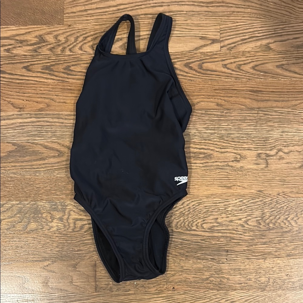 NWOT Kids Speedo Black Bodysuit One Piece Swimsuit